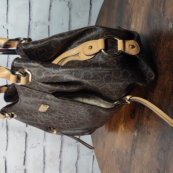 Calvin Klein Signature Monogram Satchel - Picture 8 of 16